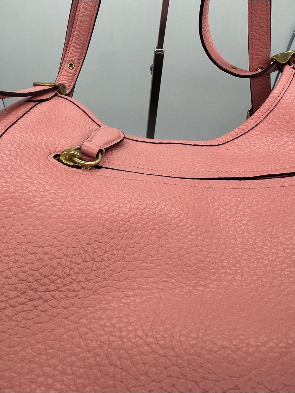 COACH C4824 Lori Candy Pink Rose Soft Pebbled Leather Shoulder Bag Hobo Tote - Picture 9 of 17